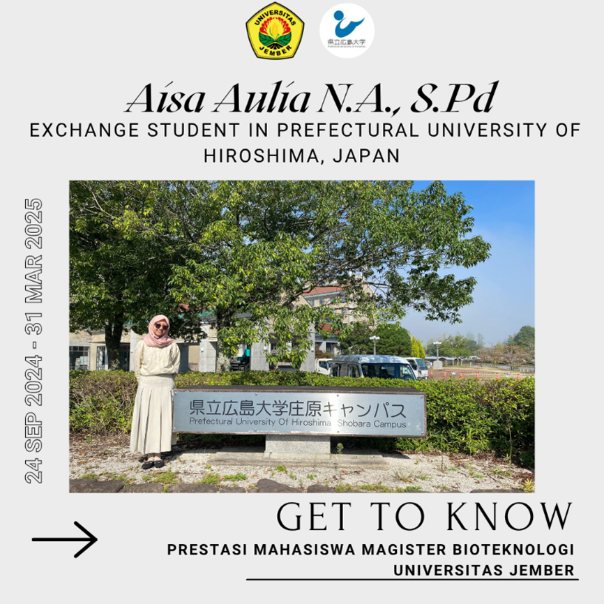Mahasiswa Prodi Magister Bioteknologi UNEJ ikuti Student Exchange Berbasis Riset di Jepang